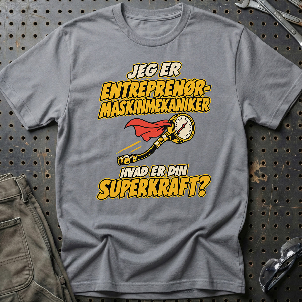 
Entreprenørmaskinmekaniker – Hvad er din superkraft? – Unisex T-Shirt – Grå Sport