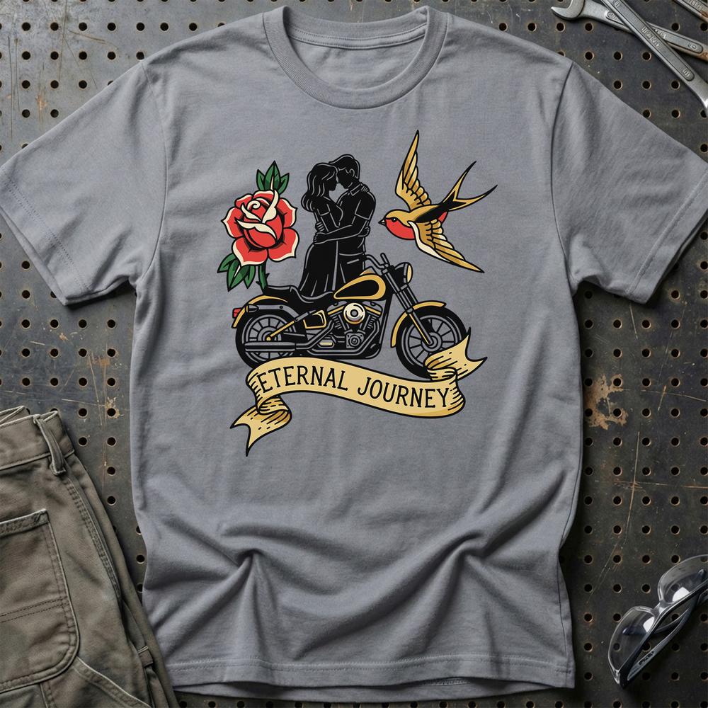 Eternal Journey - Unisex T-Shirt , Bomuld-Beklædning-Garage Culture-Grå Sport-S-Garage Culture Shop- garage - man cave - merchandise