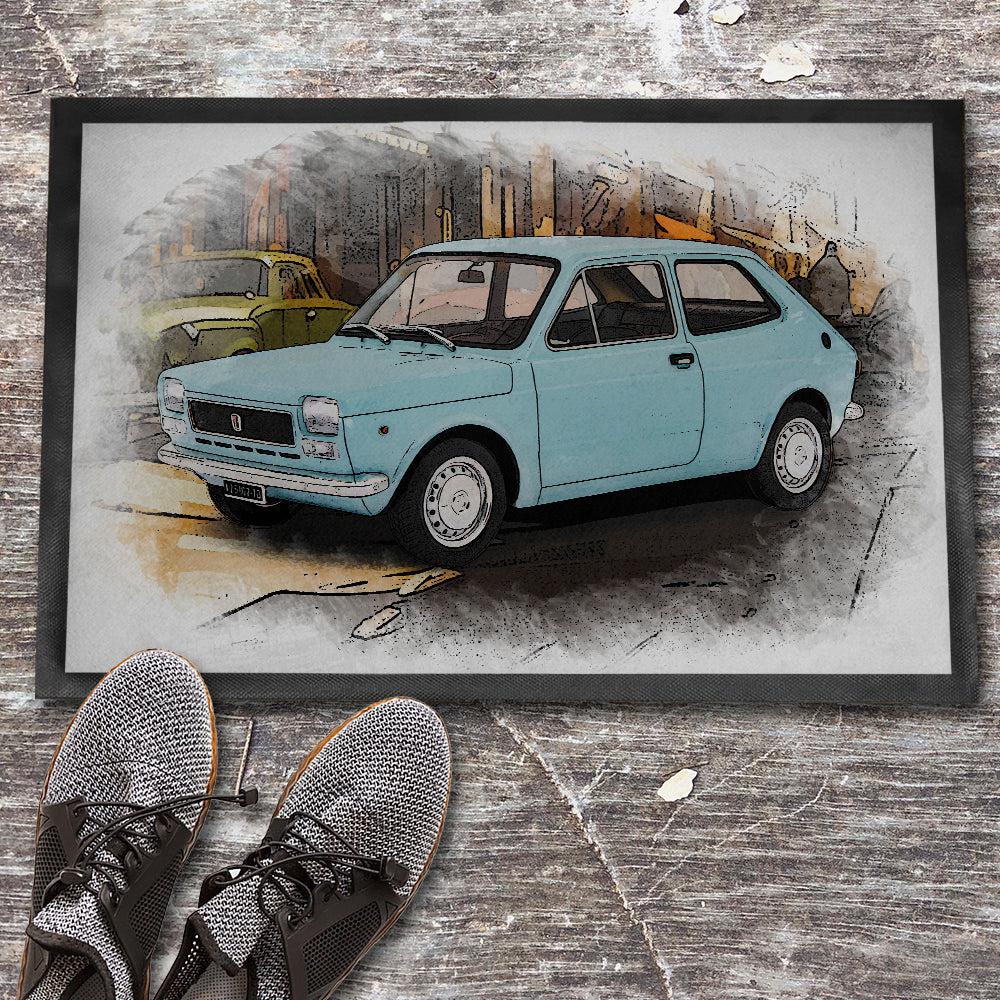 FIAT 127 1° SERIE 1971 Skilte, Musemåtte, Dørmåtte , Plakat-Skilte-Fiat-Garage Culture Shop- garage - man cave - merchandise