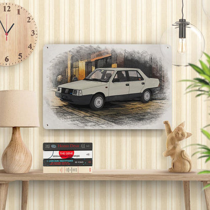 FIAT REGATA 70S 1983 Skilte, Musemåtte, Dørmåtte , Plakat-Skilte-Fiat-Garage Culture Shop- garage - man cave - merchandise