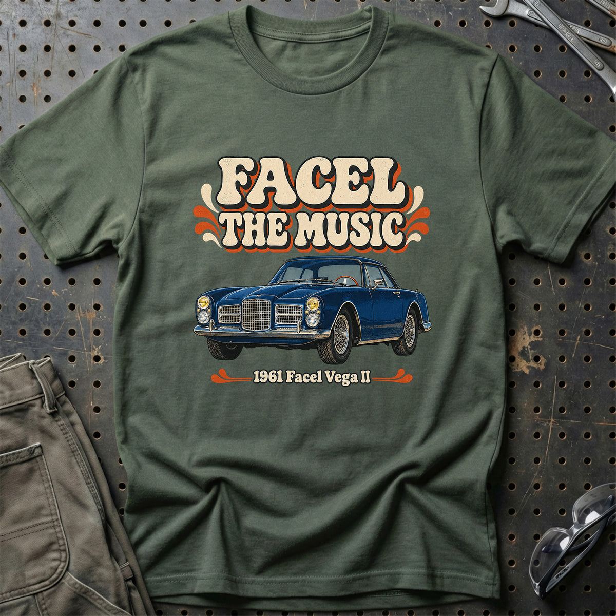 
Facel Vega II 1961 – Facel the Music T-Shirt – Grøn Militær