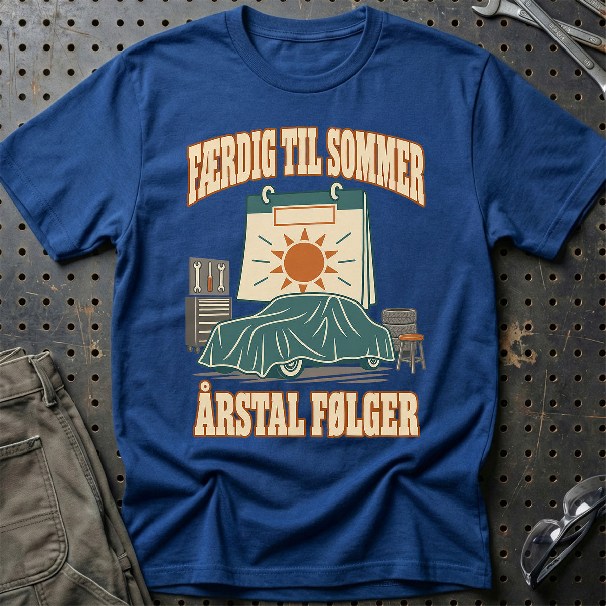 
Færdig til sommer – Årstal følger T-Shirt – Blå Royal