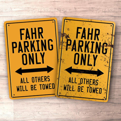 Fahr Parking Only Skilte, Musemåtte, Dørmåtte , Plakat-Parking skilte-Fahr-Garage Culture Shop- garage - man cave - merchandise