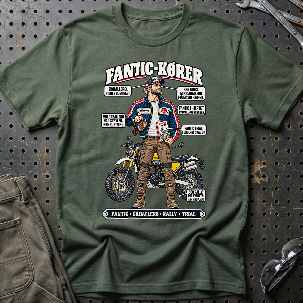 
Fantic-Kører T-Shirt – Grøn Militær