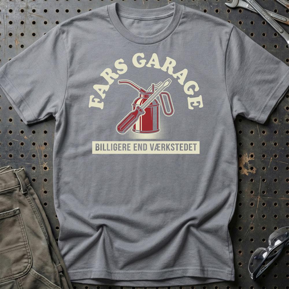 Fars Garage Billigere End Værkstedet T-Shirt-Beklædning-Garage Culture-Grå Sport-S-Garage Culture Shop- garage - man cave - merchandise