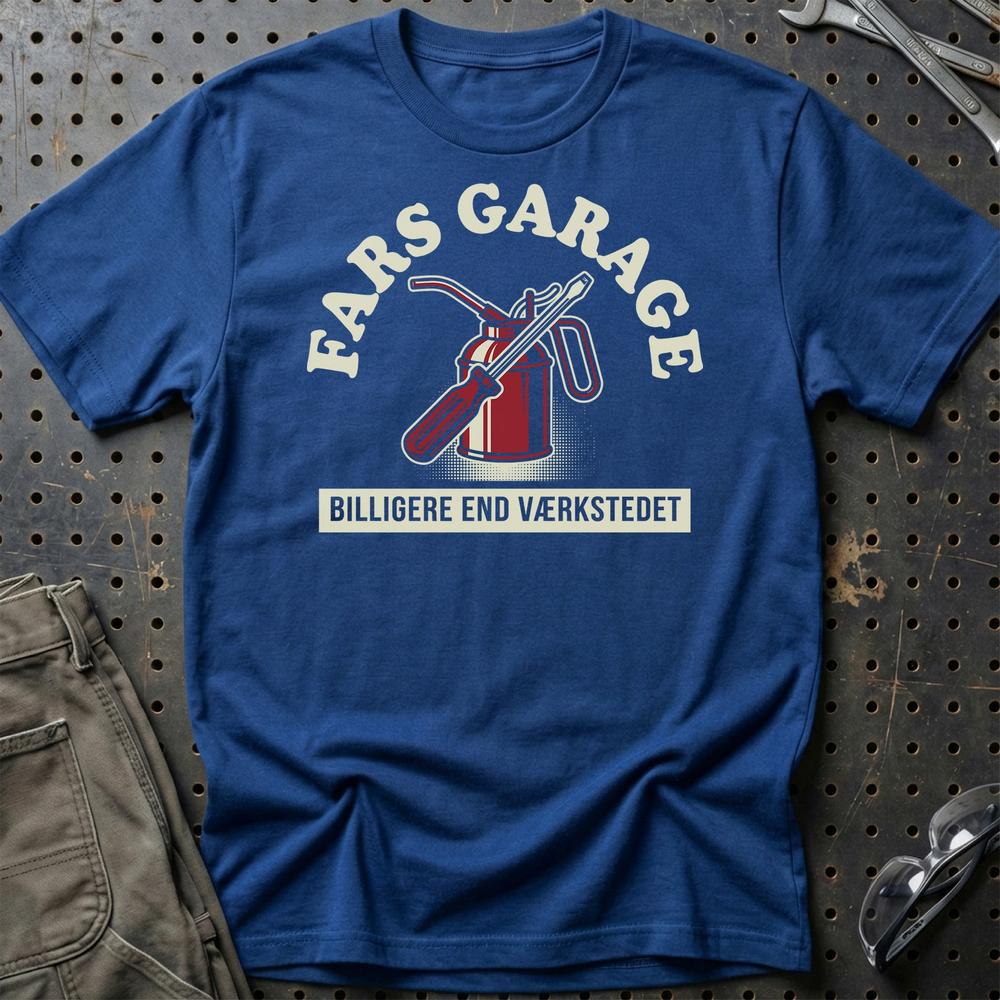 Fars Garage Billigere End Værkstedet T-Shirt-Beklædning-Garage Culture-Blå Royal-S-Garage Culture Shop- garage - man cave - merchandise