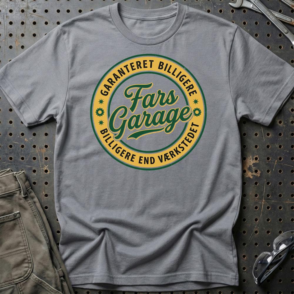 Fars Garage Billigere End Værkstedet T-Shirt-Beklædning-Garage Culture-Grå Sport-S-Garage Culture Shop- garage - man cave - merchandise