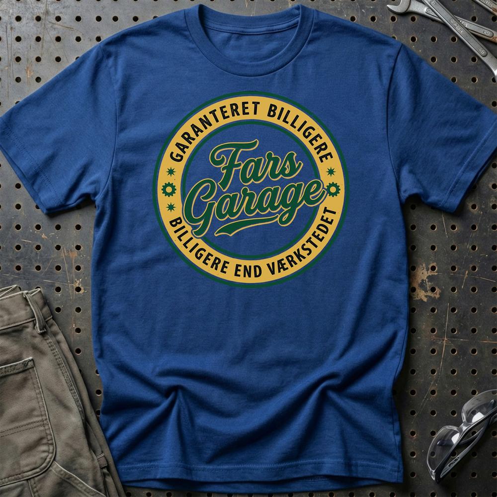 Fars Garage Billigere End Værkstedet T-Shirt-Beklædning-Garage Culture-Blå Royal-S-Garage Culture Shop- garage - man cave - merchandise