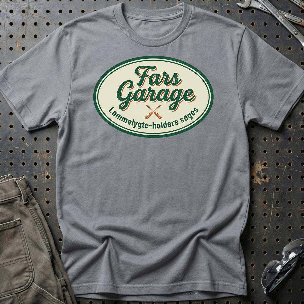 Fars Garage Lommelygte holdere søges T-Shirt-Beklædning-Garage Culture-Grå Sport-S-Garage Culture Shop- garage - man cave - merchandise