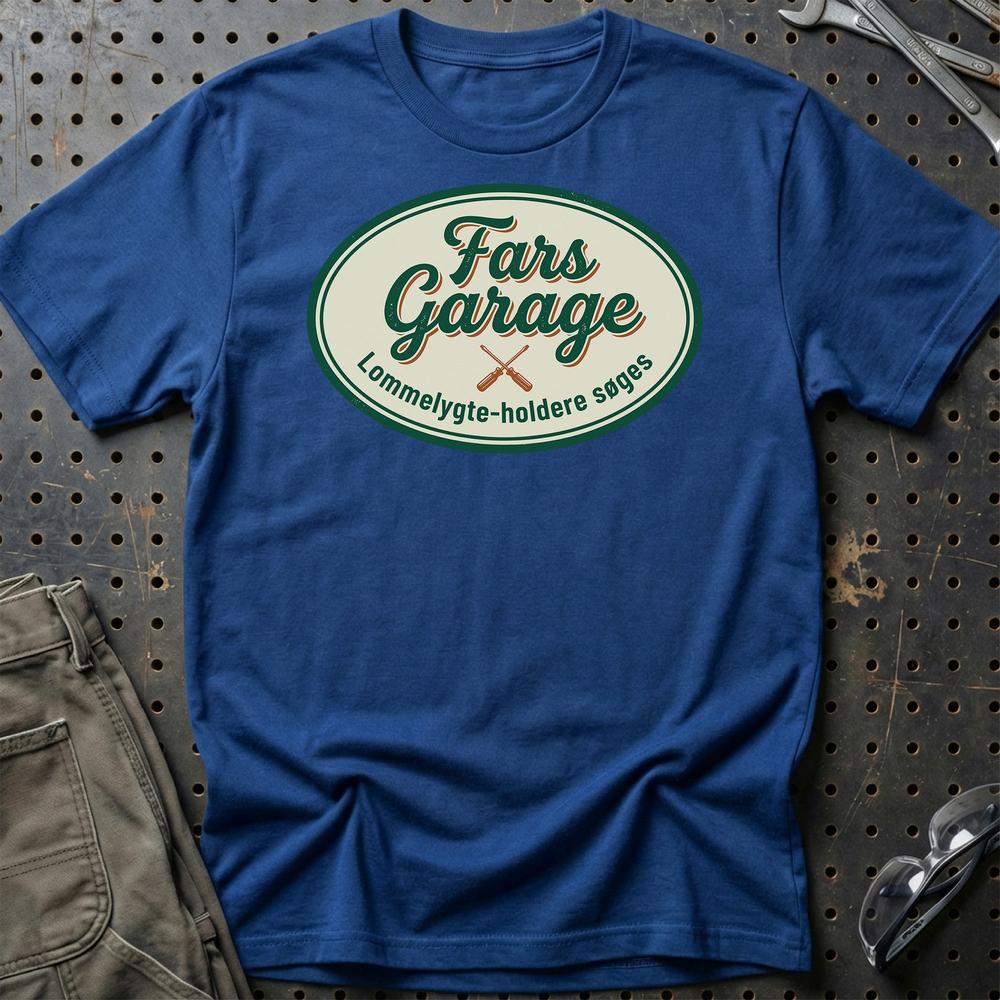 Fars Garage Lommelygte holdere søges T-Shirt-Beklædning-Garage Culture-Blå Royal-S-Garage Culture Shop- garage - man cave - merchandise