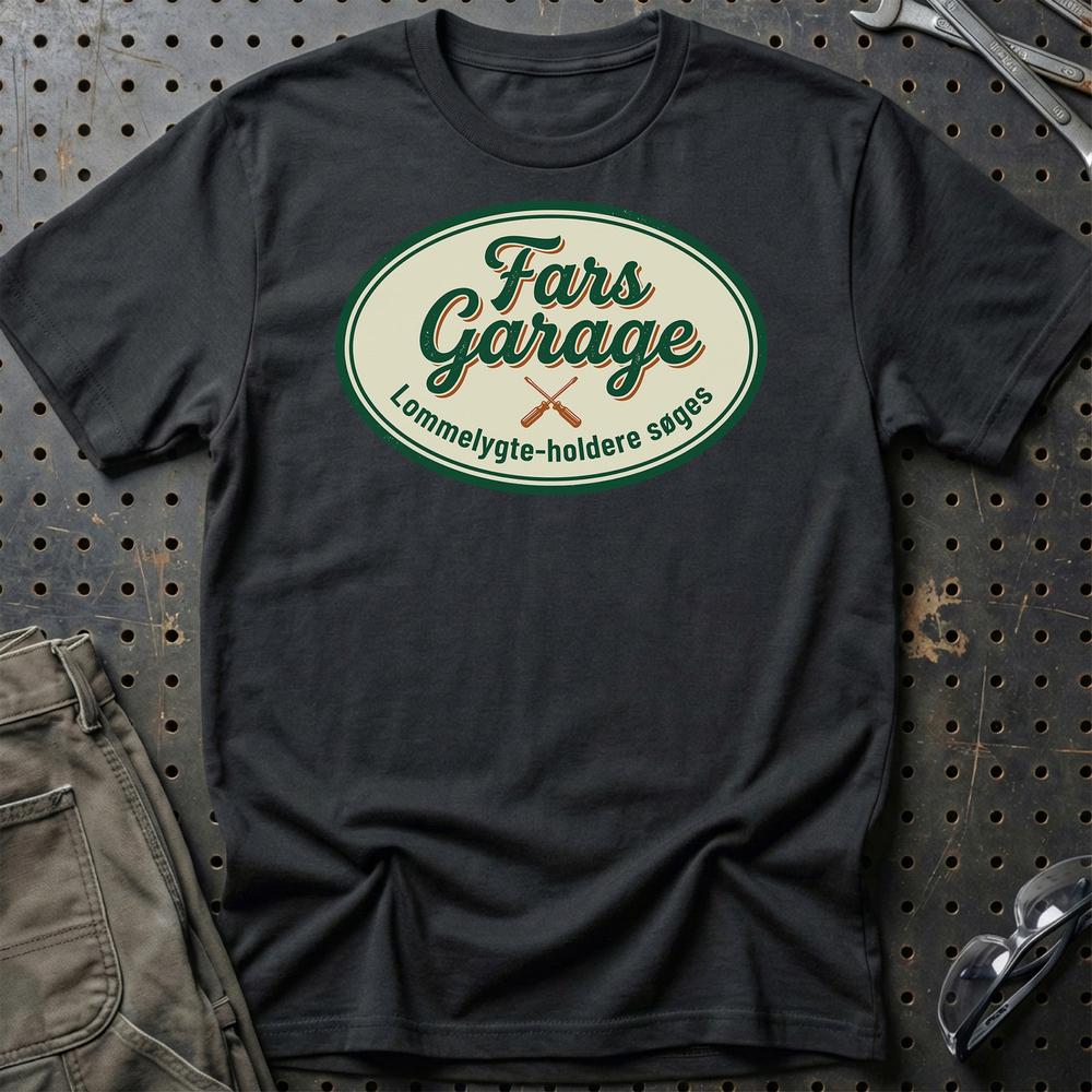 Fars Garage Lommelygte holdere søges T-Shirt-Beklædning-Garage Culture-Sort-S-Garage Culture Shop- garage - man cave - merchandise