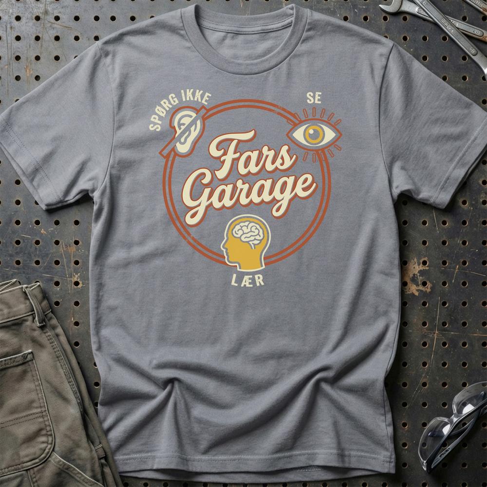 Fars Garage Spørg Ikke. Se. Lær. T-Shirt-Beklædning-Garage Culture-Grå Sport-S-Garage Culture Shop- garage - man cave - merchandise