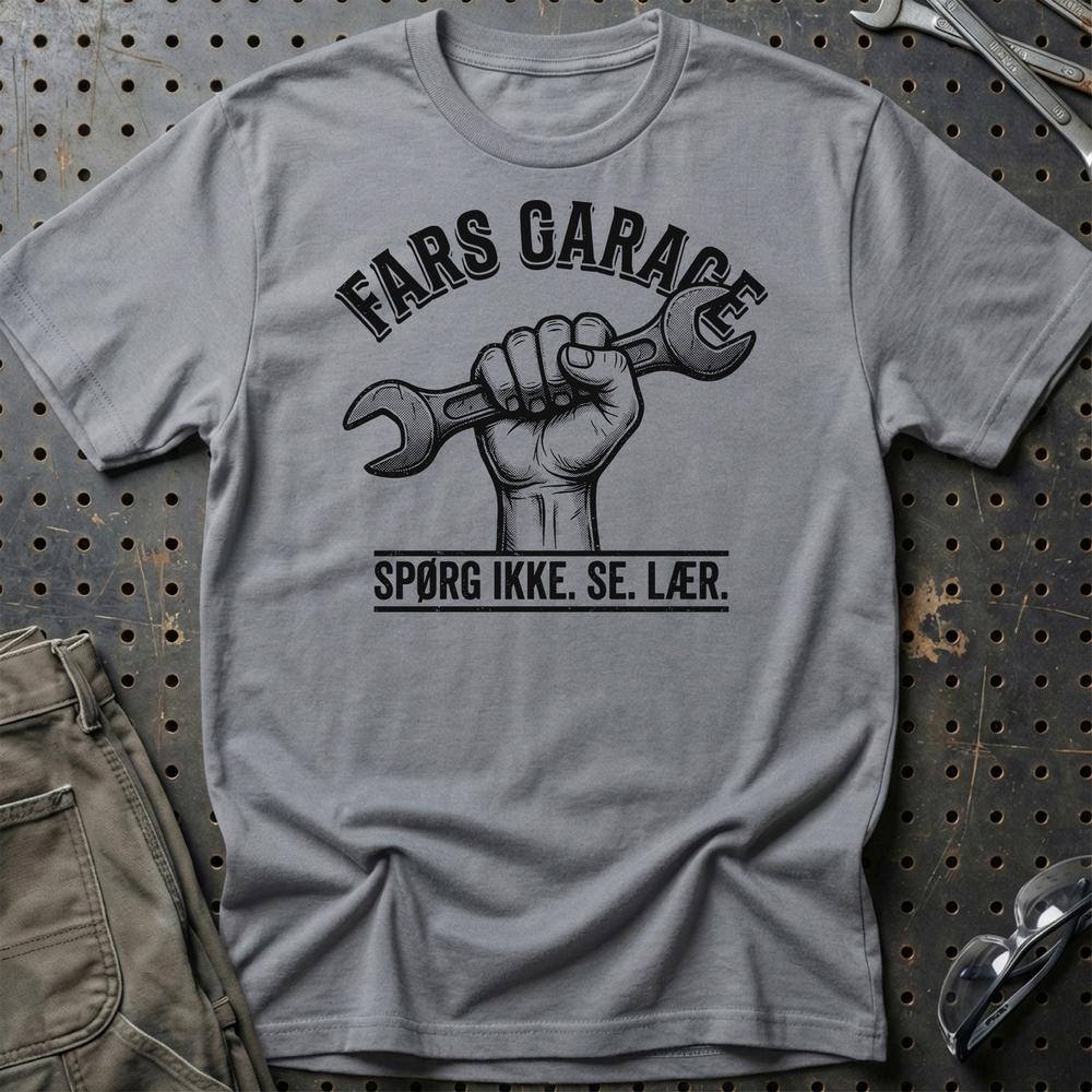 Fars Garage Spørg Ikke. Se. Lær. T-Shirt-Beklædning-Garage Culture-Grå Sport-S-Garage Culture Shop- garage - man cave - merchandise