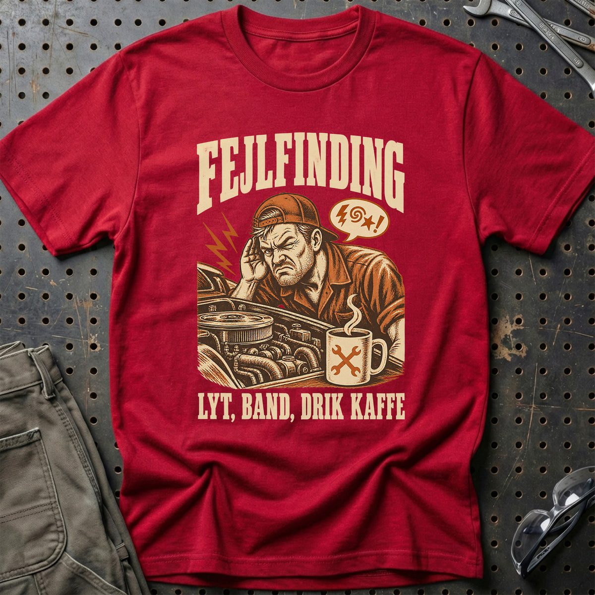
Produktbillede af Fejlfinding – Lyt, band, drik kaffe T-Shirt