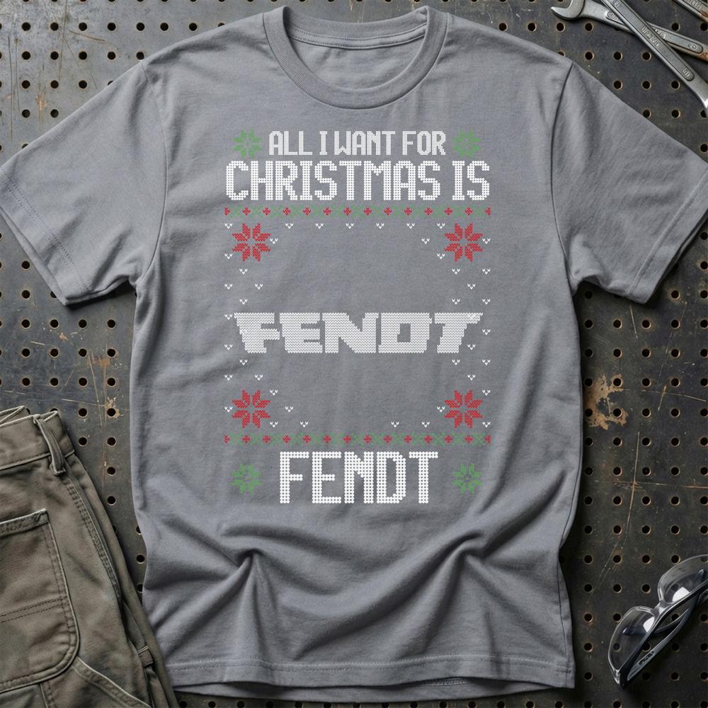 Fendt - All I Want For Christmas - Unisex T-Shirt , Bomuld-Beklædning-Fendt-Grå Sport-S-Garage Culture Shop- garage - man cave - merchandise