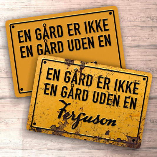 Ferguson En Gård Er Ikke En Gård Uden En Ferguson Skilte, Musemåtte, Dørmåtte , Plakat-Skilte-Ferguson-Garage Culture Shop- garage - man cave - merchandise