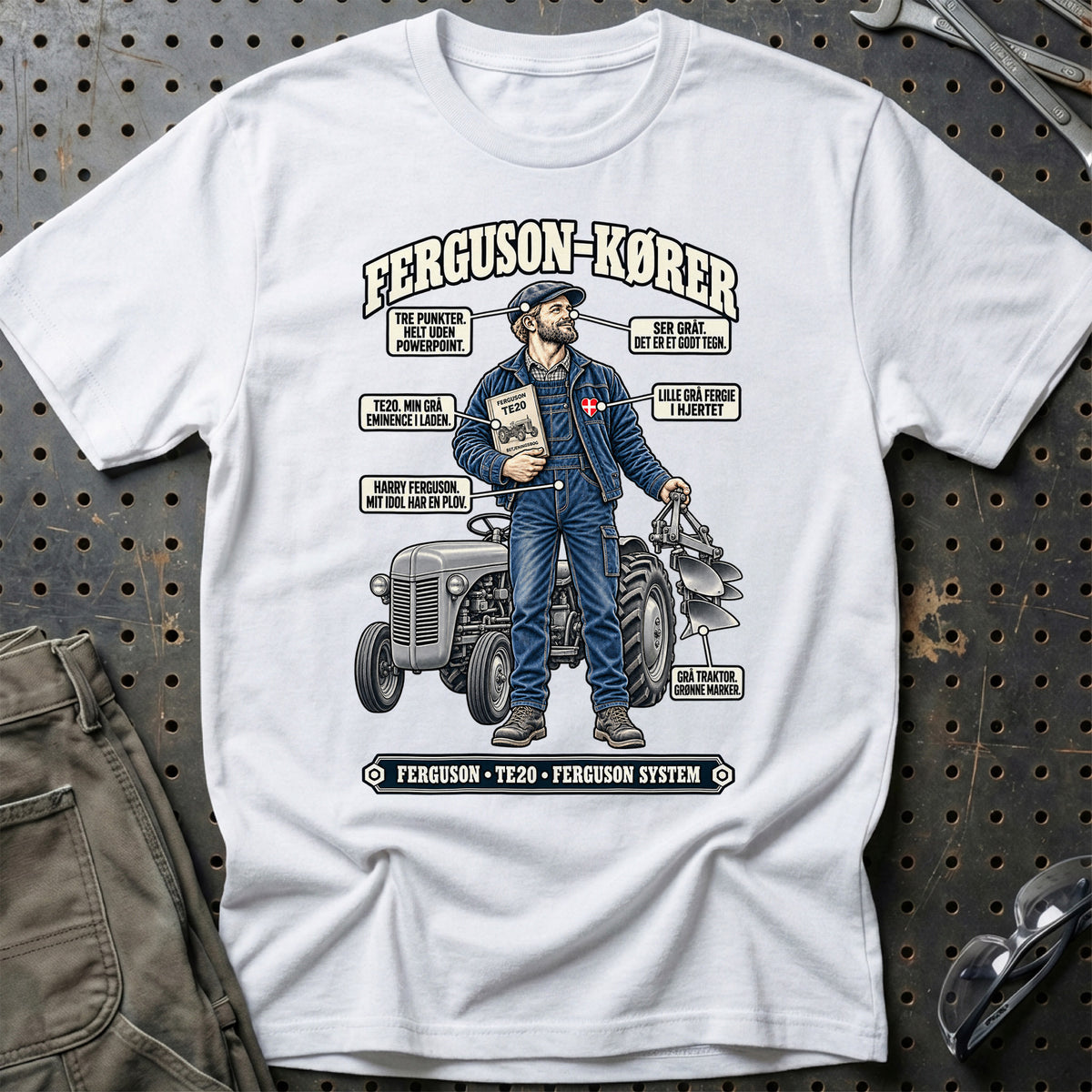 
Ferguson-Kører T-Shirt – Hvid