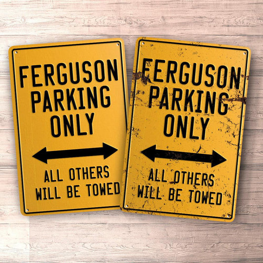 Ferguson Parking Only Skilte, Musemåtte, Dørmåtte , Plakat-Parking skilte-Ferguson-Garage Culture Shop- garage - man cave - merchandise
