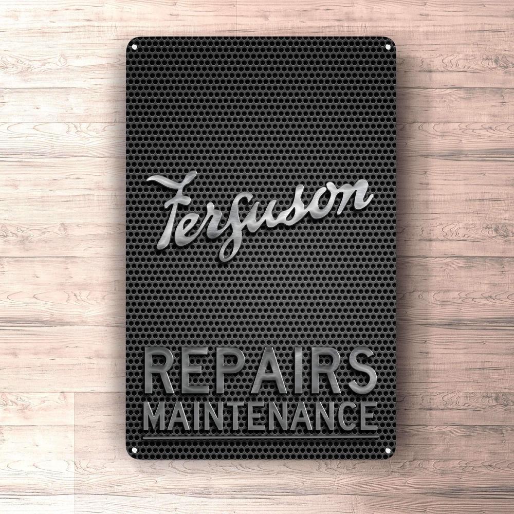 Ferguson Repairs Maintenance Skilte, Musemåtte, Dørmåtte , Plakat-Skilte-Ferguson-Garage Culture Shop- garage - man cave - merchandise