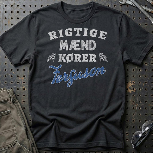 Ferguson Rigtige Mænd Kører - Unisex T-Shirt , Bomuld-Beklædning-Ferguson-Garage Culture Shop- garage - man cave - merchandise