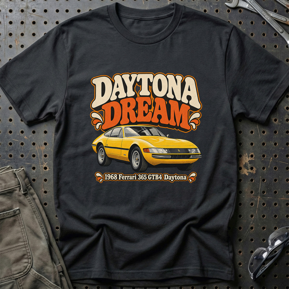 
Ferrari 365 GTB4 Daytona 1968 – Daytona Dream T-Shirt – Sort