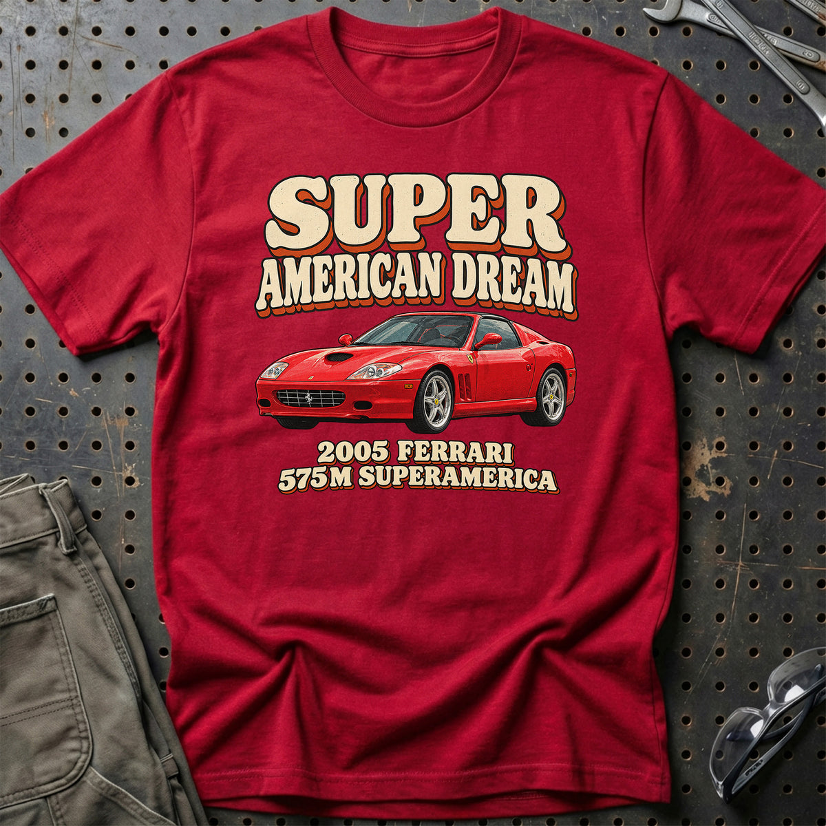 
Ferrari 575M Superamerica 2005 – Super American Dream T-Shirt – Rød
