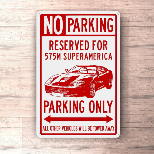 Ferrari 575M Superamerica Parking Only Skilte, Musemåtte, Dørmåtte , Plakat-Parking skilte-Ferrari-Garage Culture Shop- garage - man cave - merchandise