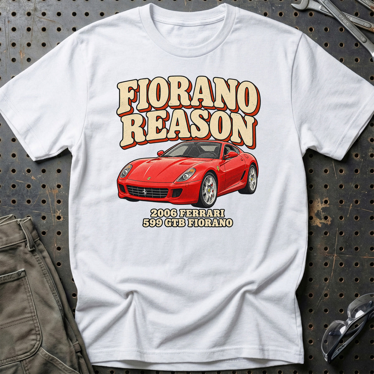 
Ferrari 599 GTB Fiorano 2006 – Fiorano Reason T-Shirt – Hvid