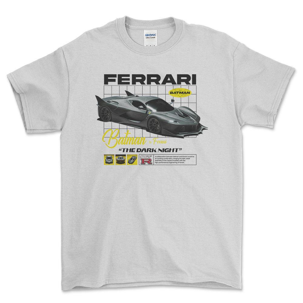 Ferrari Batman - Unisex T-Shirt , Bomuld-Beklædning-Ferrari-Hvid-S-Forside-Garage Culture Shop- garage - man cave - merchandise