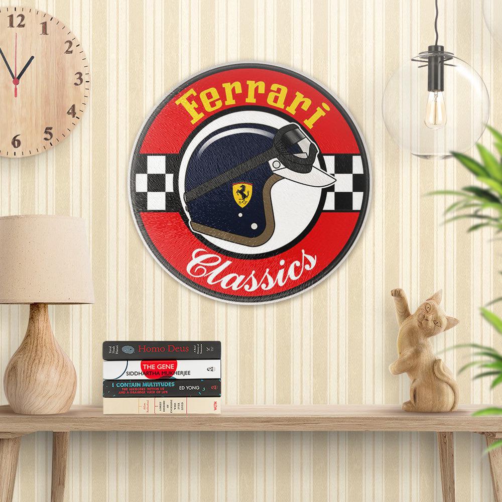 Ferrari Classics Runde Skilte , Musemåtte Rundt , Kop Underlag, Underlagssæt-Runde Skilte-Ferrari-Garage Culture Shop- garage - man cave - merchandise