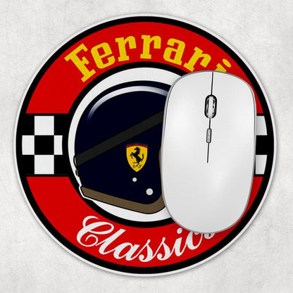 Ferrari Classics Runde Skilte , Musemåtte Rundt , Kop Underlag, Underlagssæt-Runde Skilte-Ferrari-Garage Culture Shop- garage - man cave - merchandise