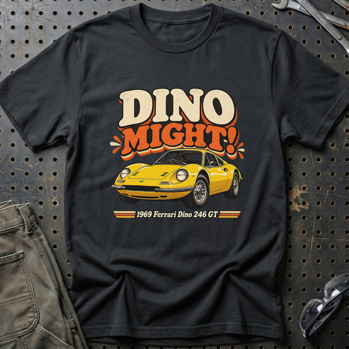
Ferrari Dino 246 GT 1969 – Dino Might! T-Shirt – Sort
