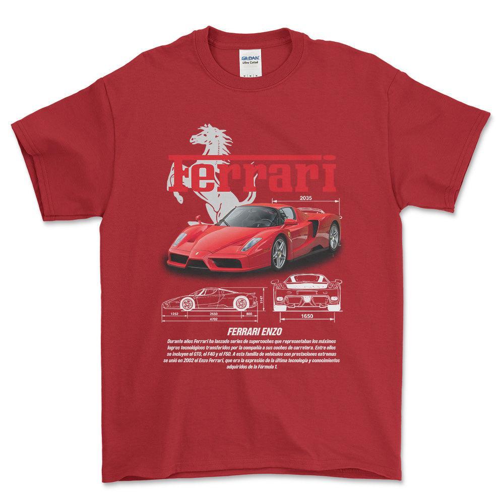 Ferrari Enzo - Unisex T-Shirt , Bomuld-Beklædning-Ferrari-Rød-S-Forside-Garage Culture Shop- garage - man cave - merchandise