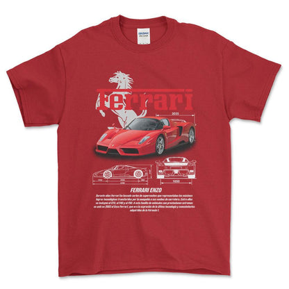 Ferrari Enzo - Unisex T-Shirt , Bomuld-Beklædning-Ferrari-Rød-S-Forside-Garage Culture Shop- garage - man cave - merchandise