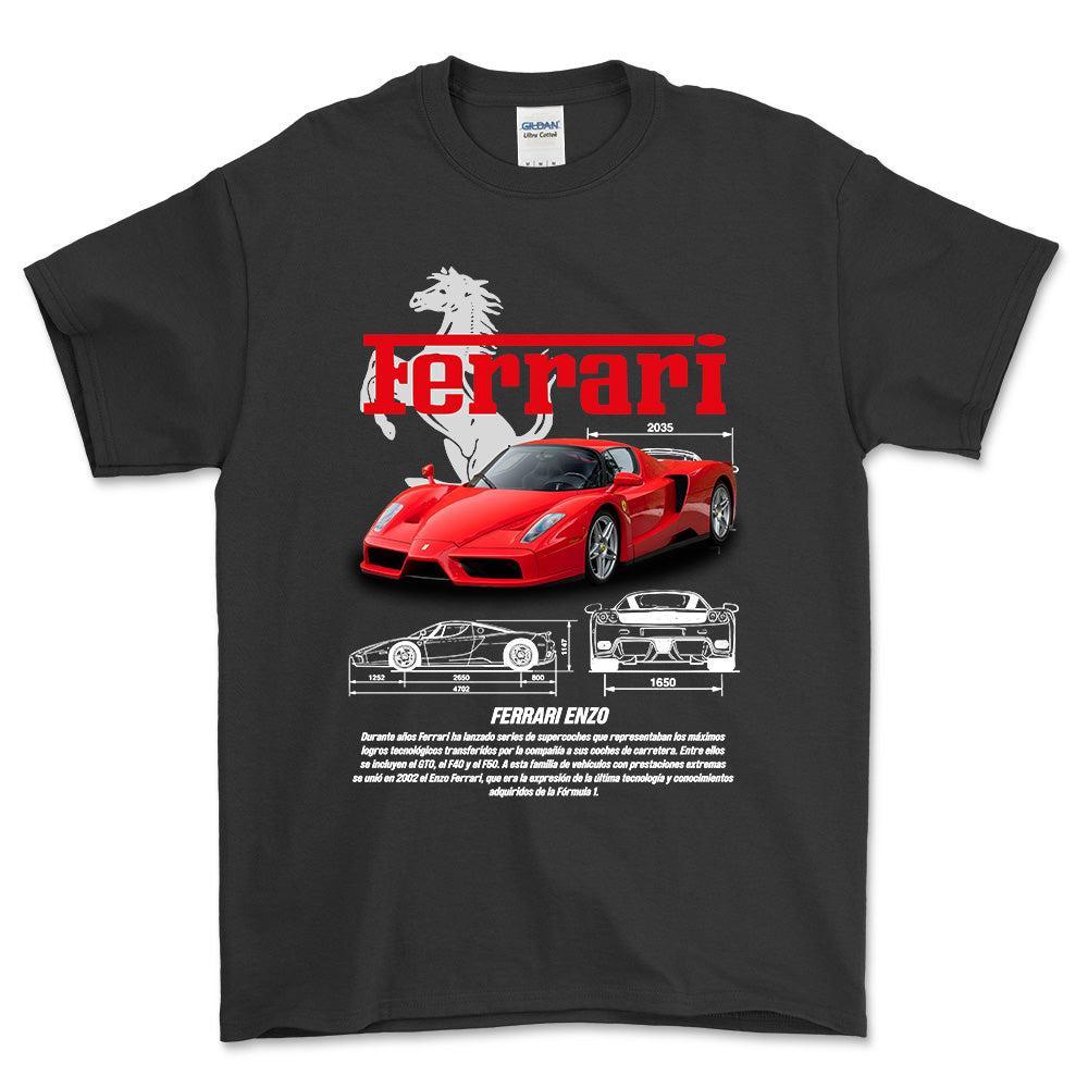 Ferrari Enzo - Unisex T-Shirt , Bomuld-Beklædning-Ferrari-Sort-S-Forside-Garage Culture Shop- garage - man cave - merchandise