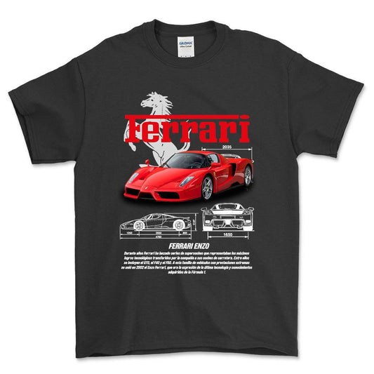 Ferrari Enzo - Unisex T-Shirt , Bomuld-Beklædning-Ferrari-Sort-S-Forside-Garage Culture Shop- garage - man cave - merchandise