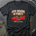 
Ferrari F40 1987 – Life Begins at Forty T-Shirt – Sort