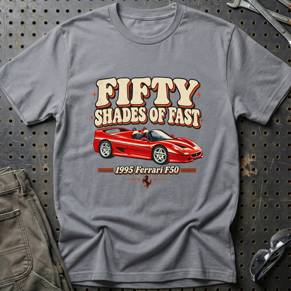
Ferrari F50 1995 – Fifty Shades of Fast T-Shirt – Grå Sport