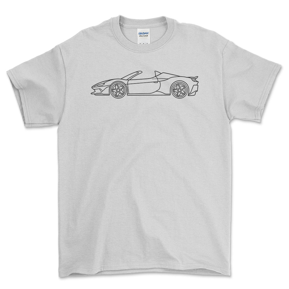 Ferrari J50 Outline - Unisex T-Shirt , Bomuld-Beklædning-Ferrari-Hvid-S-Forside-Garage Culture Shop- garage - man cave - merchandise