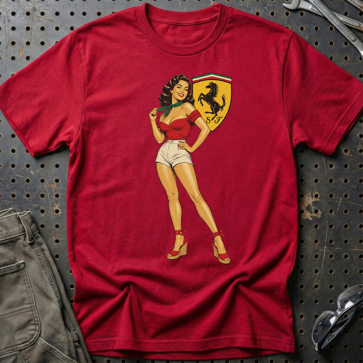 
Produktbillede af Ferrari Retro Pinup T-Shirt