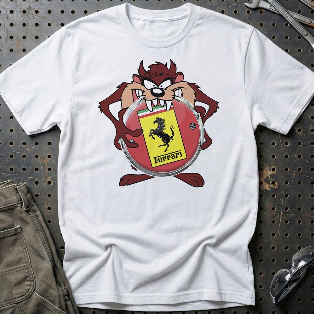 Ferrari TAZ T-Shirt-Beklædning-Ferrari-Hvid-S-Garage Culture Shop- garage - man cave - merchandise