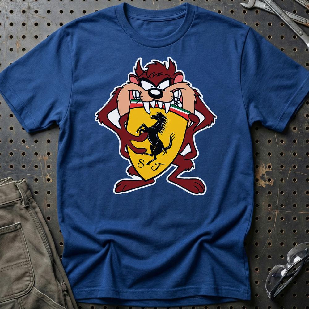 Ferrari TAZ T-Shirt-Beklædning-Ferrari-Blå Royal-S-Garage Culture Shop- garage - man cave - merchandise