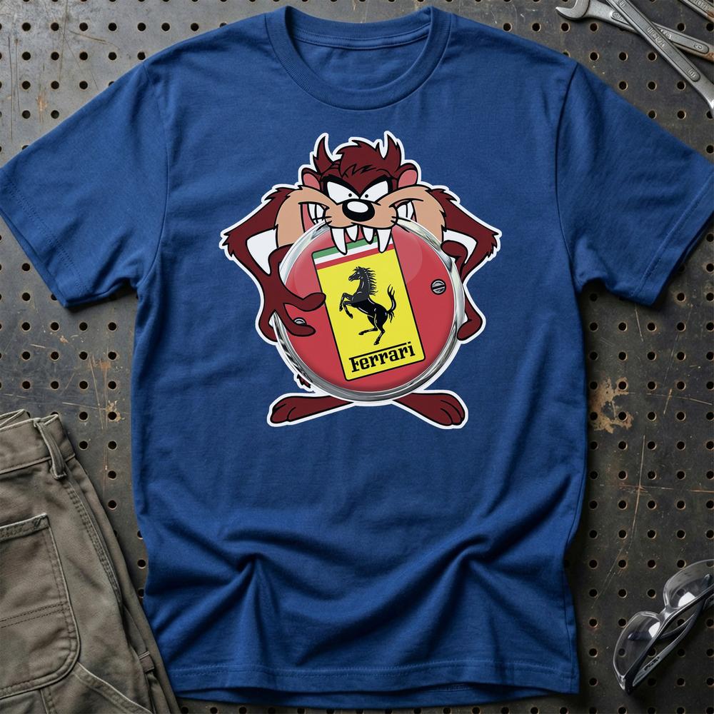 Ferrari TAZ T-Shirt-Beklædning-Ferrari-Blå Royal-S-Garage Culture Shop- garage - man cave - merchandise