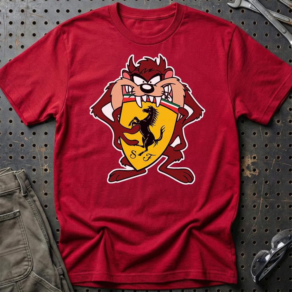 Ferrari TAZ T-Shirt-Beklædning-Ferrari-Rød-S-Garage Culture Shop- garage - man cave - merchandise