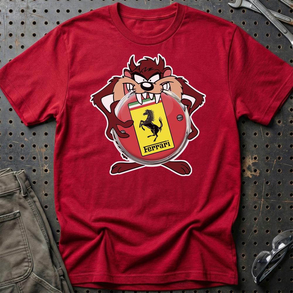 Ferrari TAZ T-Shirt-Beklædning-Ferrari-Rød-S-Garage Culture Shop- garage - man cave - merchandise