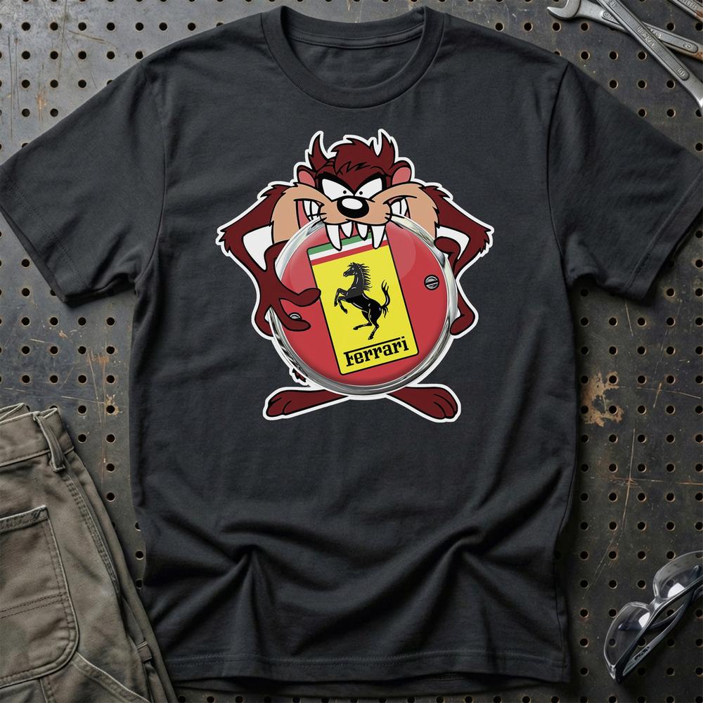 Ferrari TAZ T-Shirt-Beklædning-Ferrari-Sort-S-Garage Culture Shop- garage - man cave - merchandise