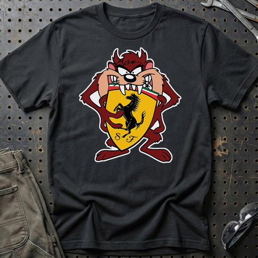 Ferrari TAZ Unisex T-Shirt , Bomuld-Beklædning-Ferrari-Sort-S-Garage Culture Shop- garage - man cave - merchandise