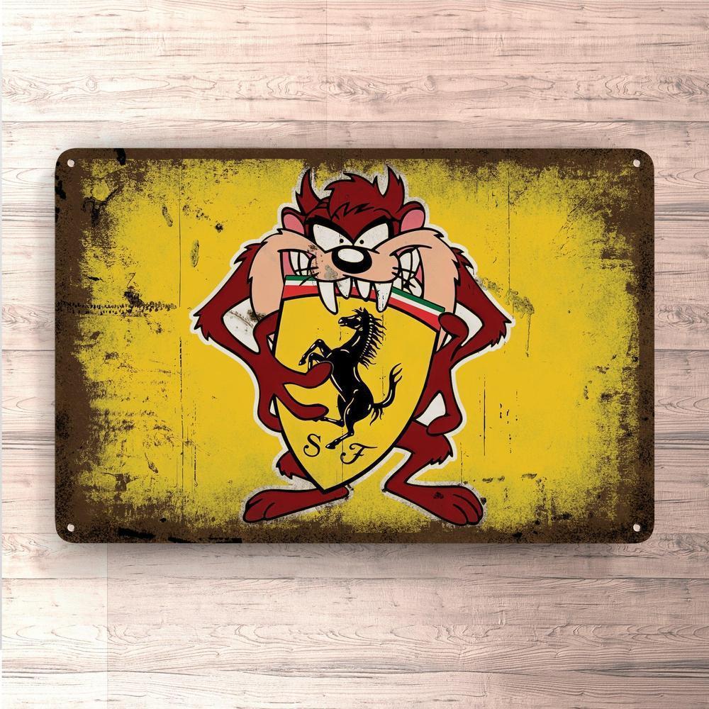 Ferrari Taz Vintage Skilte, Musemåtte, Dørmåtte , Plakat-Skilte-Ferrari-Garage Culture Shop- garage - man cave - merchandise