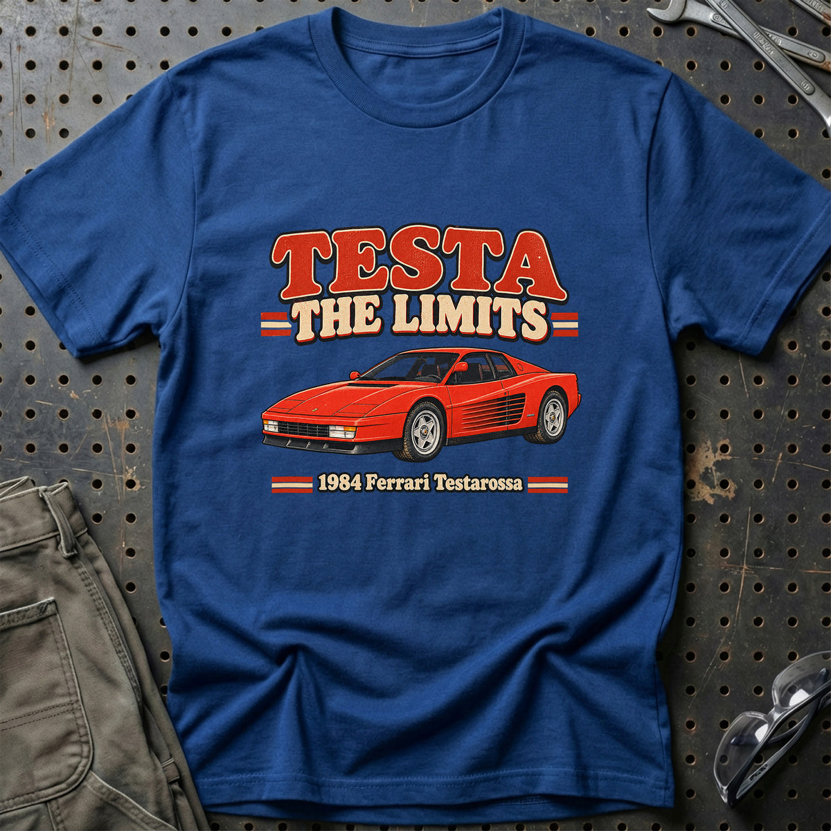 
Ferrari Testarossa 1984 – Testa the Limits T-Shirt – Blå Royal