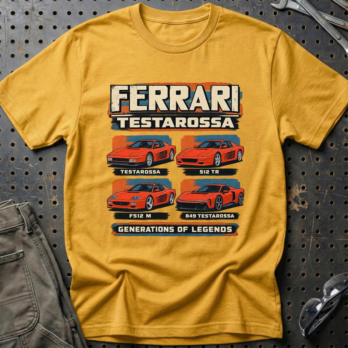 
Ferrari Testarossa – Generations of Legends T-Shirt – Guld